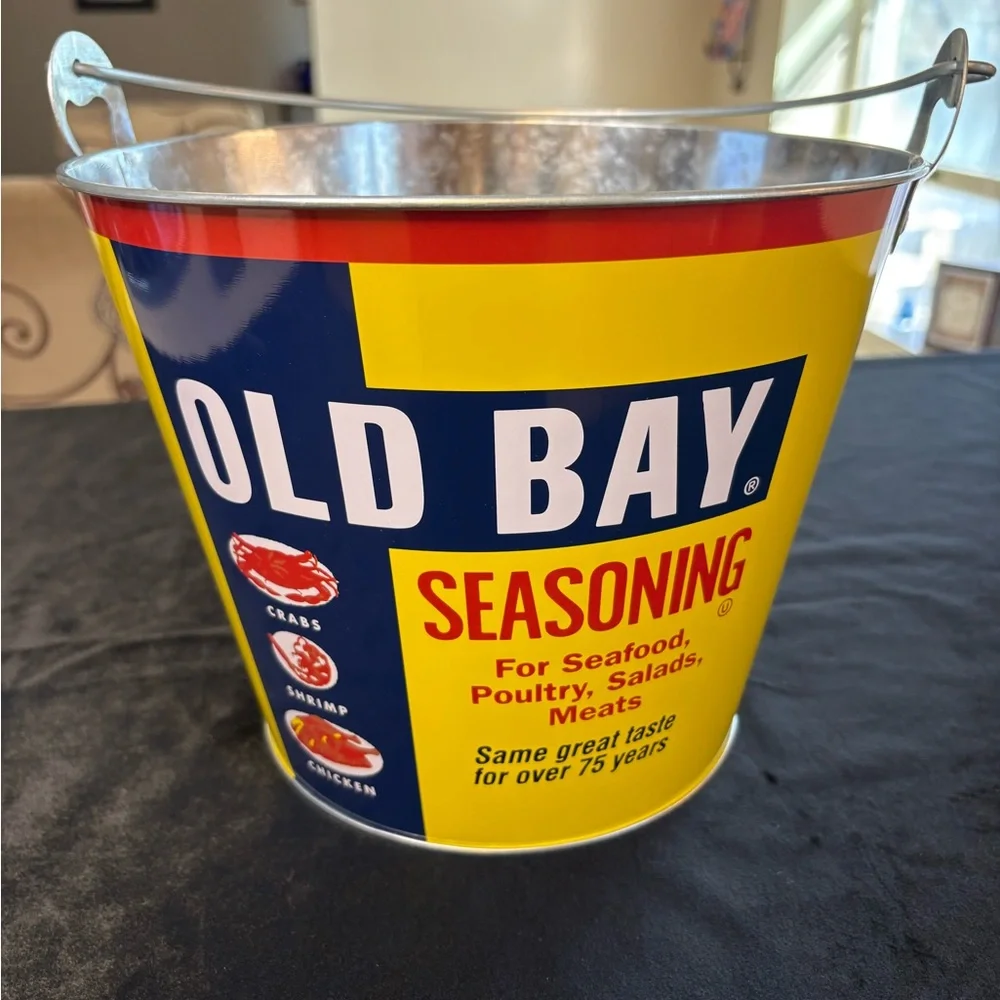Old Bay Metal Steel Bucket Ice Bucket For Beer and Drinks - Picture 1 of 7